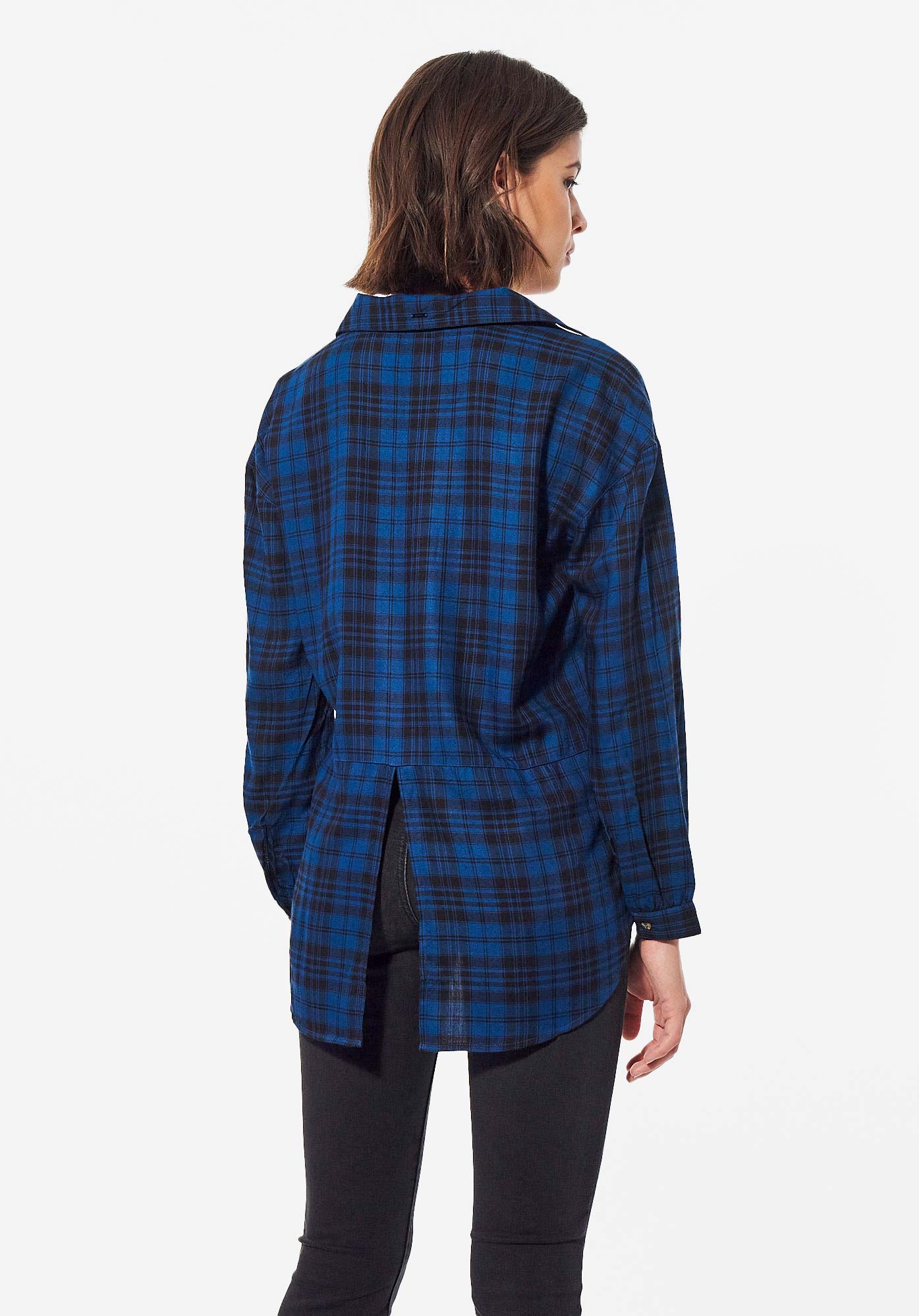NESS   Chemise à carreaux bleus Femme
