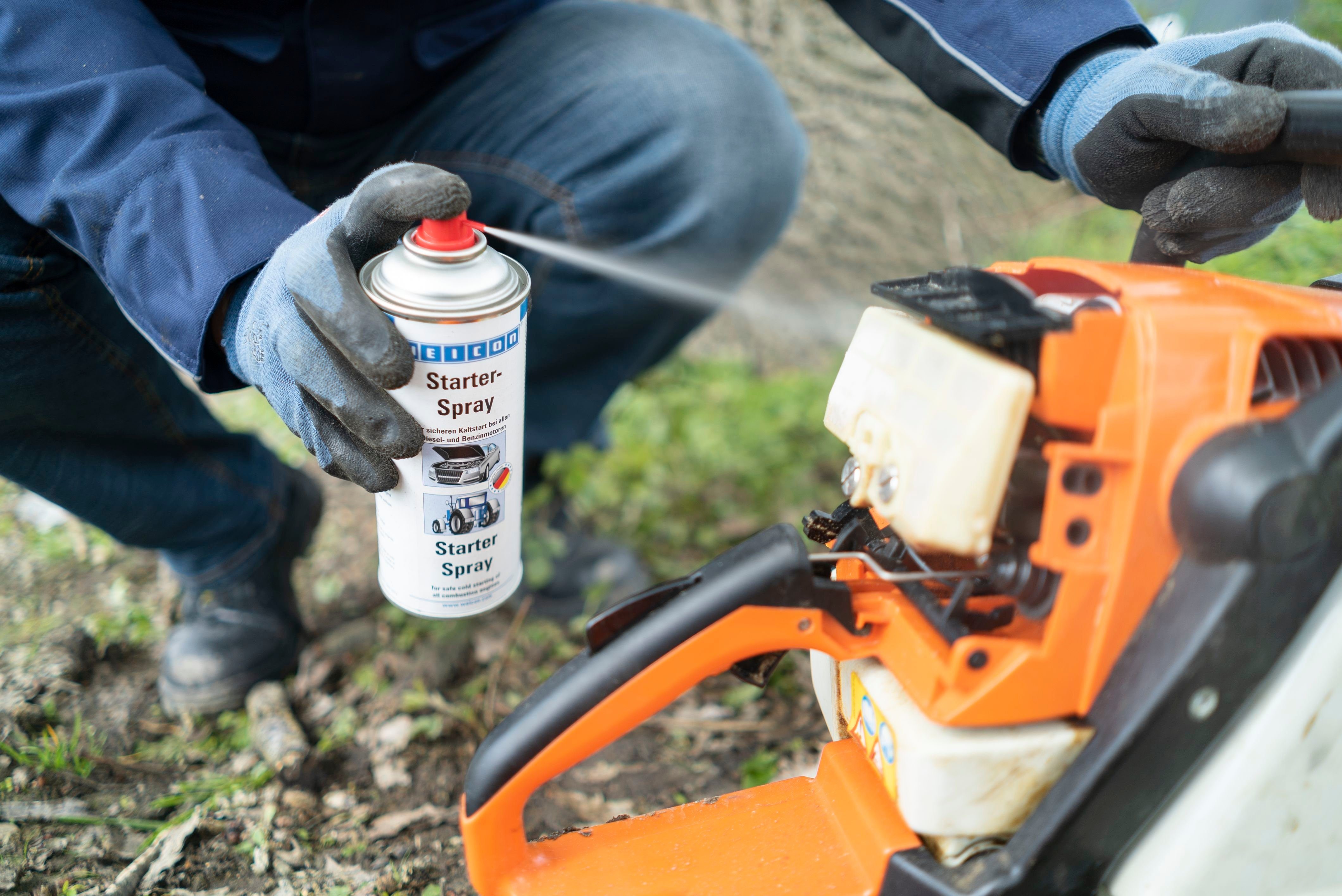 WEICON Starter-Spray, für Diesel- und Benzinmotoren, 400 ml, transparent Starthilfegerät, Für das einfache und sichere Starten von Verbrennungsmotoren
