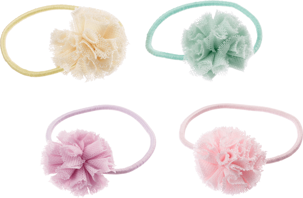 Haargummis Pompom, 4 St