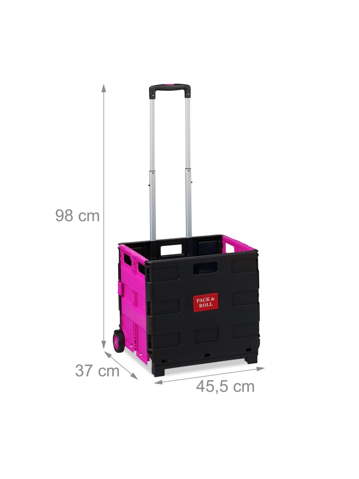 relaxdays Einkaufstrolley in Pink günstig kaufen onesize