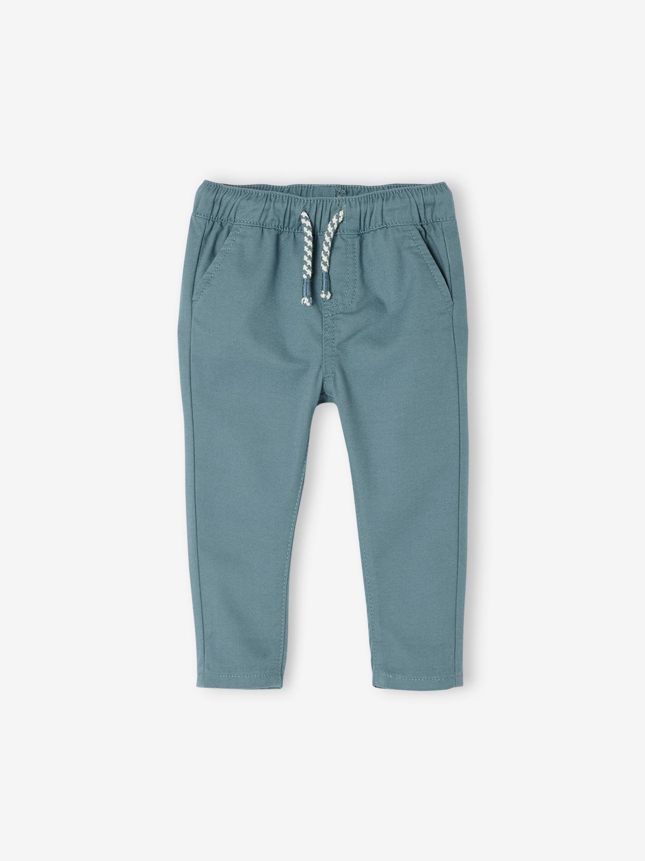 Vertbaudet Jungen Baby Stoffhose, Dehnbund Oeko-Tex - himmelblau