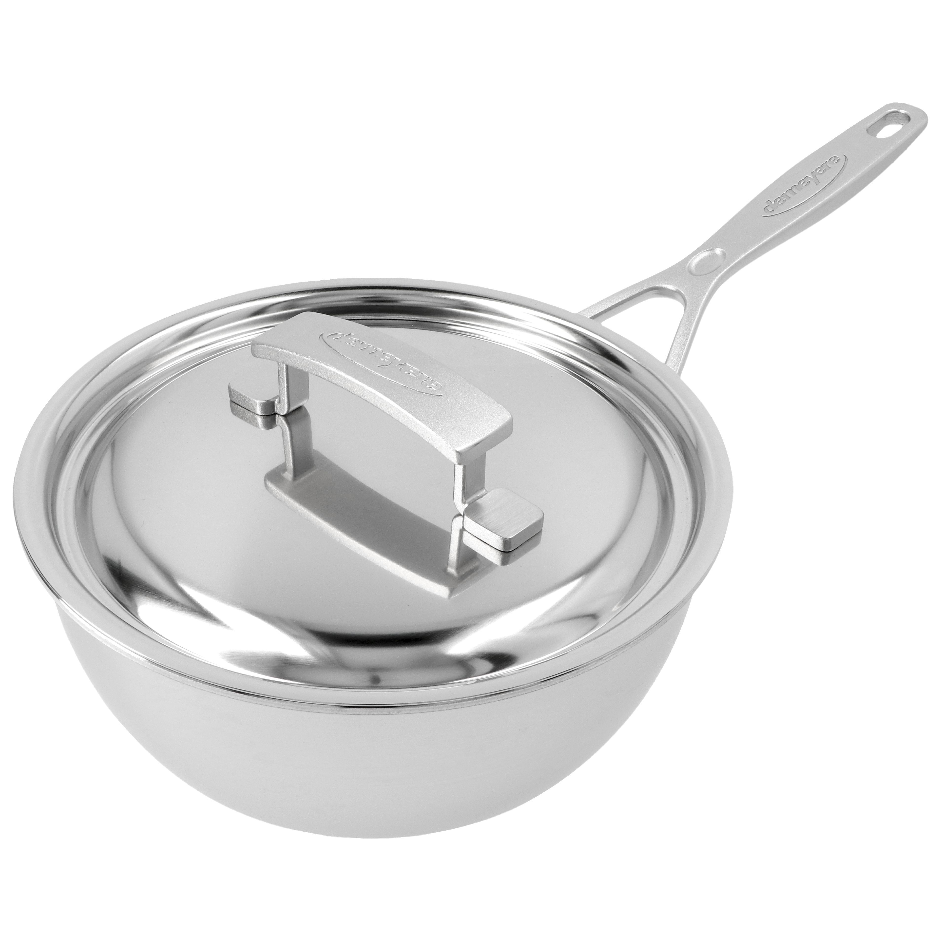 Konische Sauteuse mit Deckel 20 cm, 18/10 Edelstahl