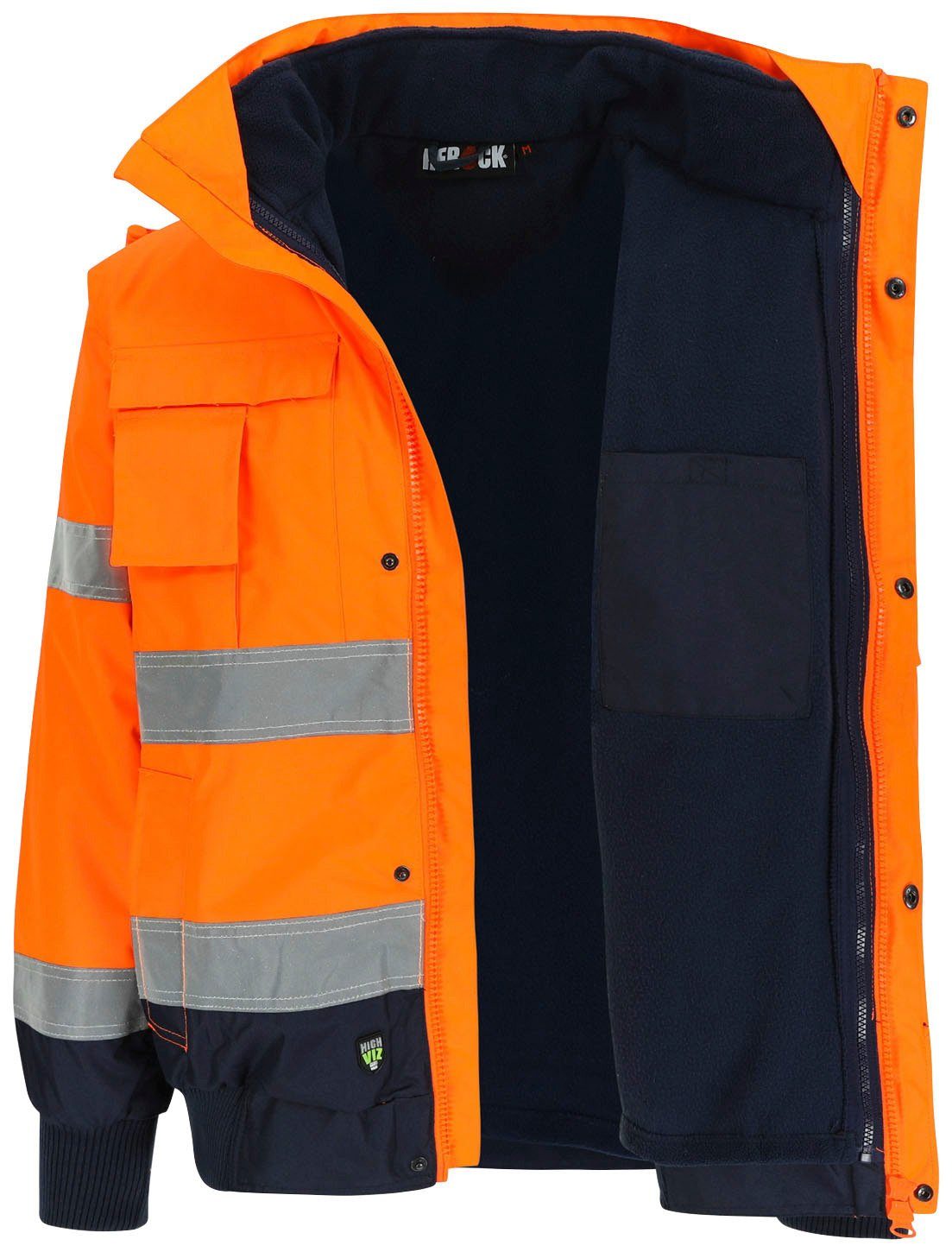 Herock Arbeitsjacke Tarvos HIGH VIZ Mit herausehmbarem Fleece-Bodywarmer und abnehmbaren Ärmeln und Kapuze