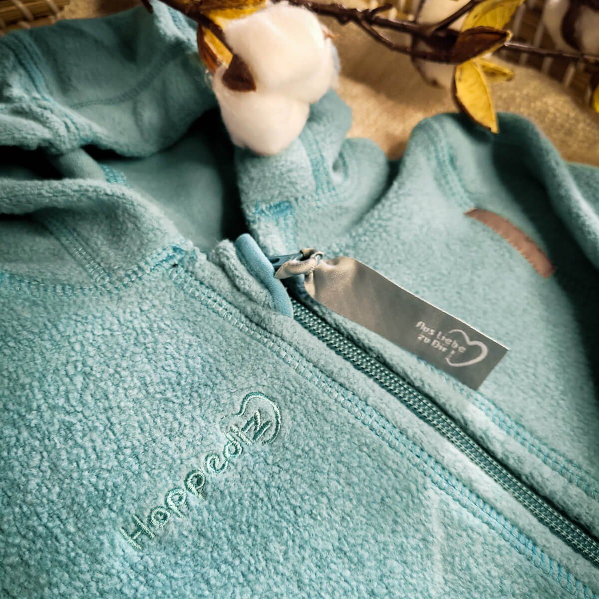 Hoppediz Fleeceoverall Bio-Baumwollfleece Overall mit Umschlagbündchen