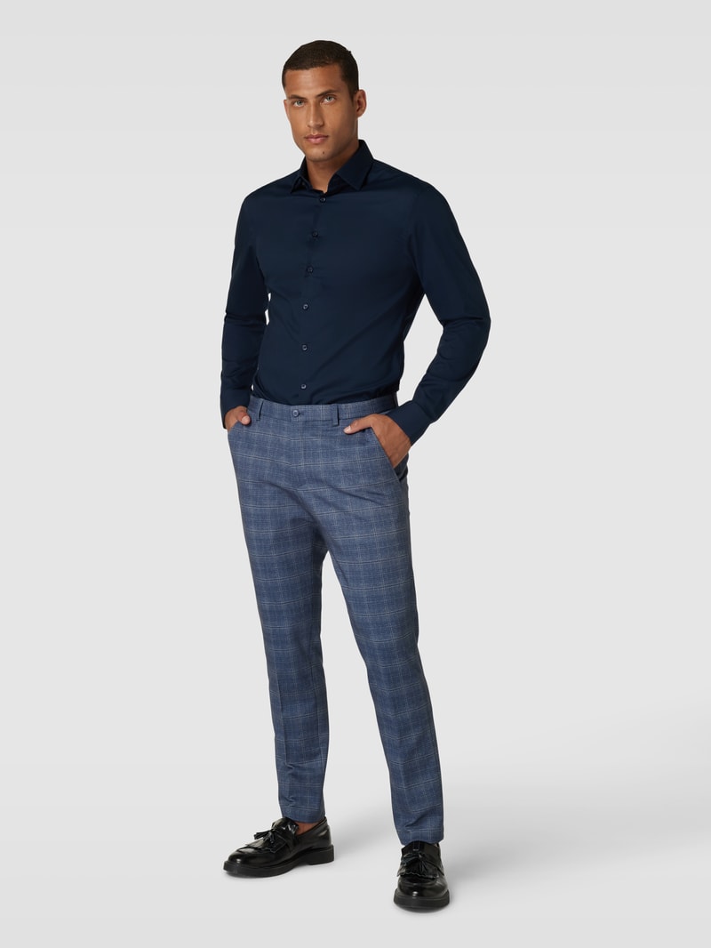 Anzughose mit Karomuster in jeans