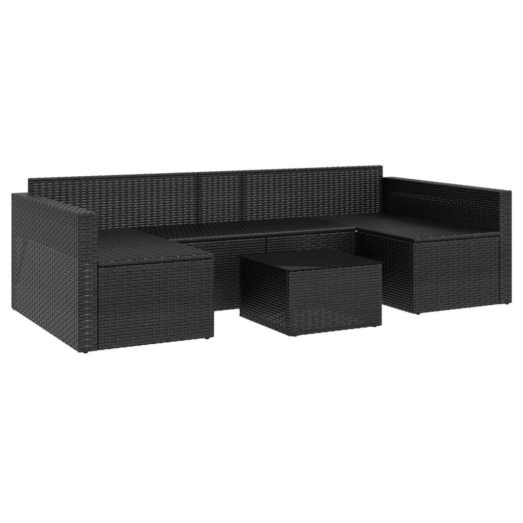 vidaXL Gartenlounge-Set 2-tlg. Garten-Lounge-Set mit Kissen Schwarz Poly Rattan, (2-tlg)