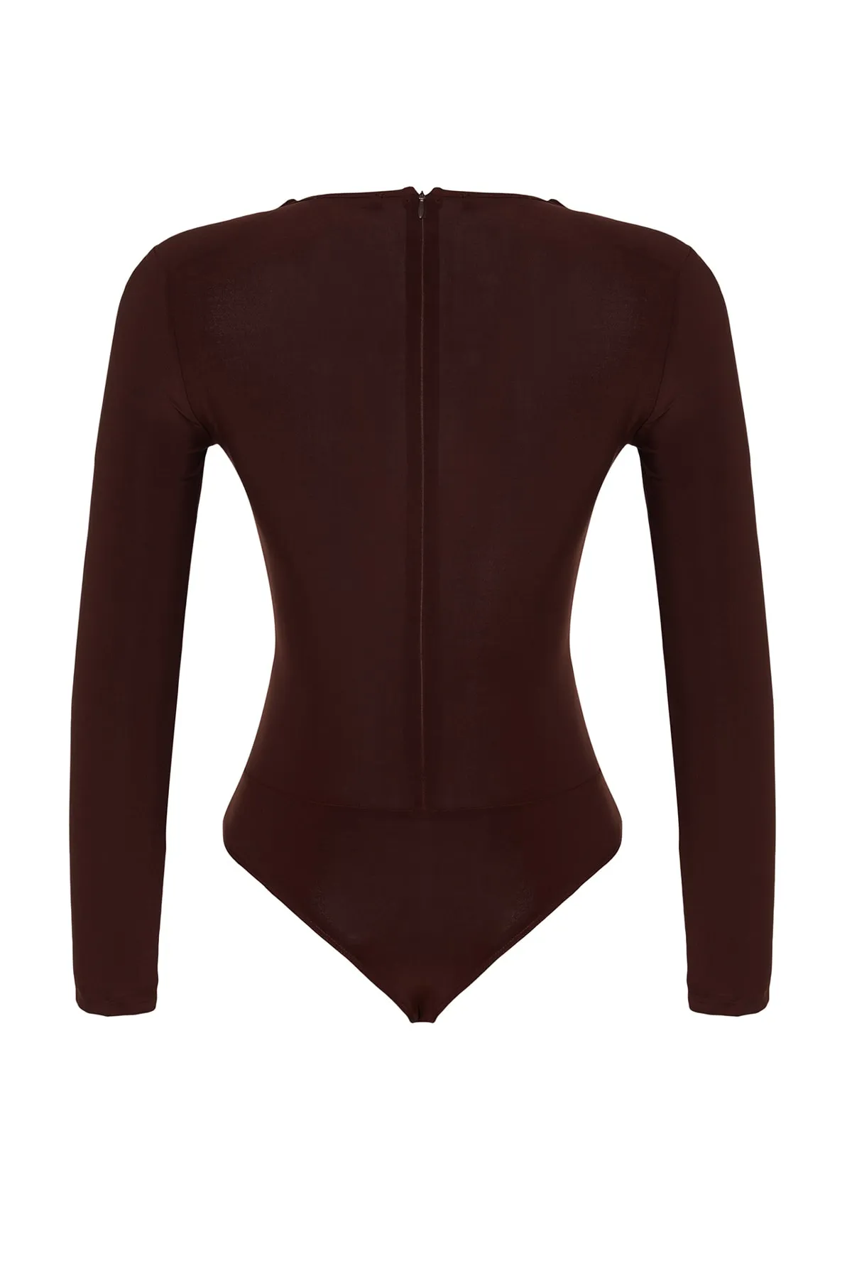 Trendyol Collection  Brauner Strickbody mit Cut-Outs/Fensterdetail TPRAW24BD00001