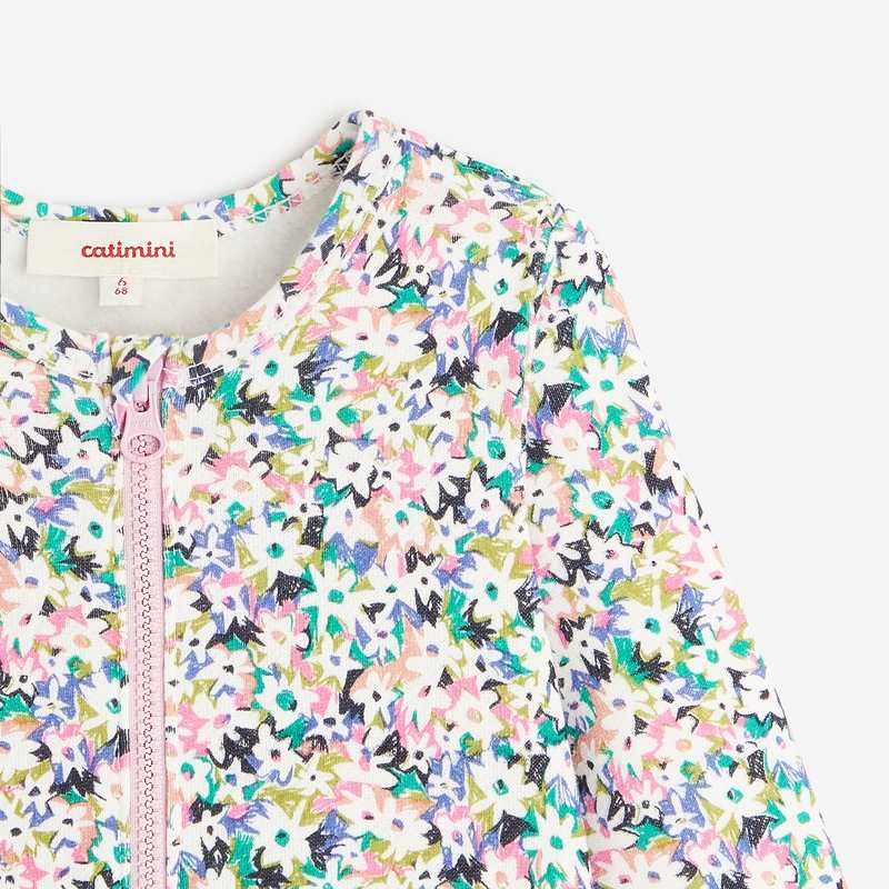Pyjama bébé fille semi fleuri blanc Catimini