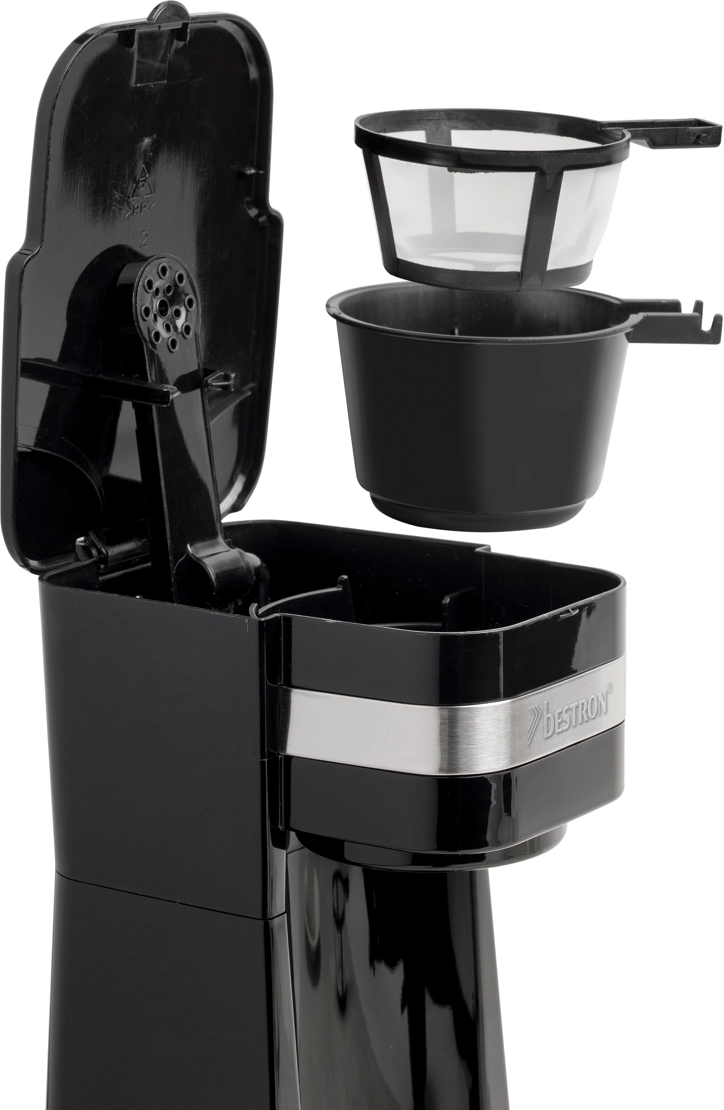 bestron Filterkaffeemaschine ACM112Z, Permanentfilter, mit Isolierbecher, für gemahlenen Filterkaffee