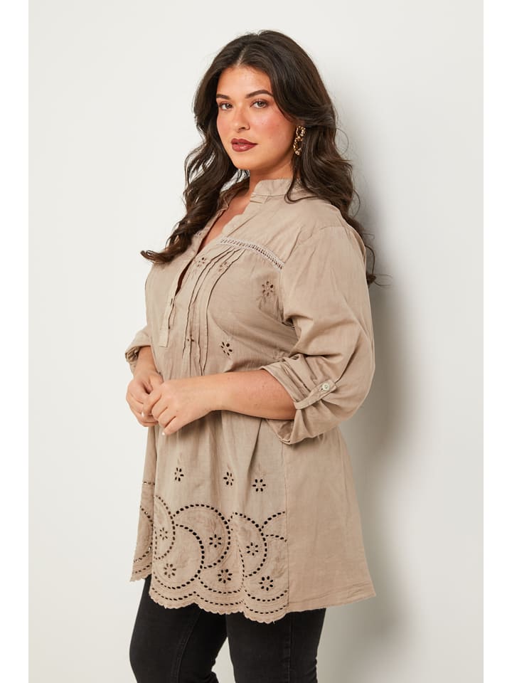 Curvy Lady Tunika in Taupe günstig kaufen