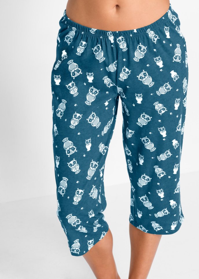 Capri Pyjama mit kurzen Ärmeln