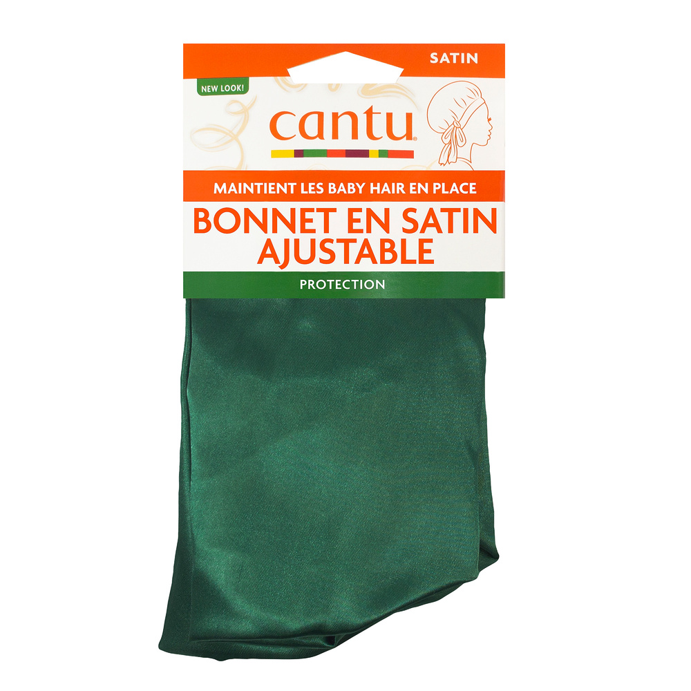 cantu Bonnet de nuit en satin vert ajustable Accessoire capillaire