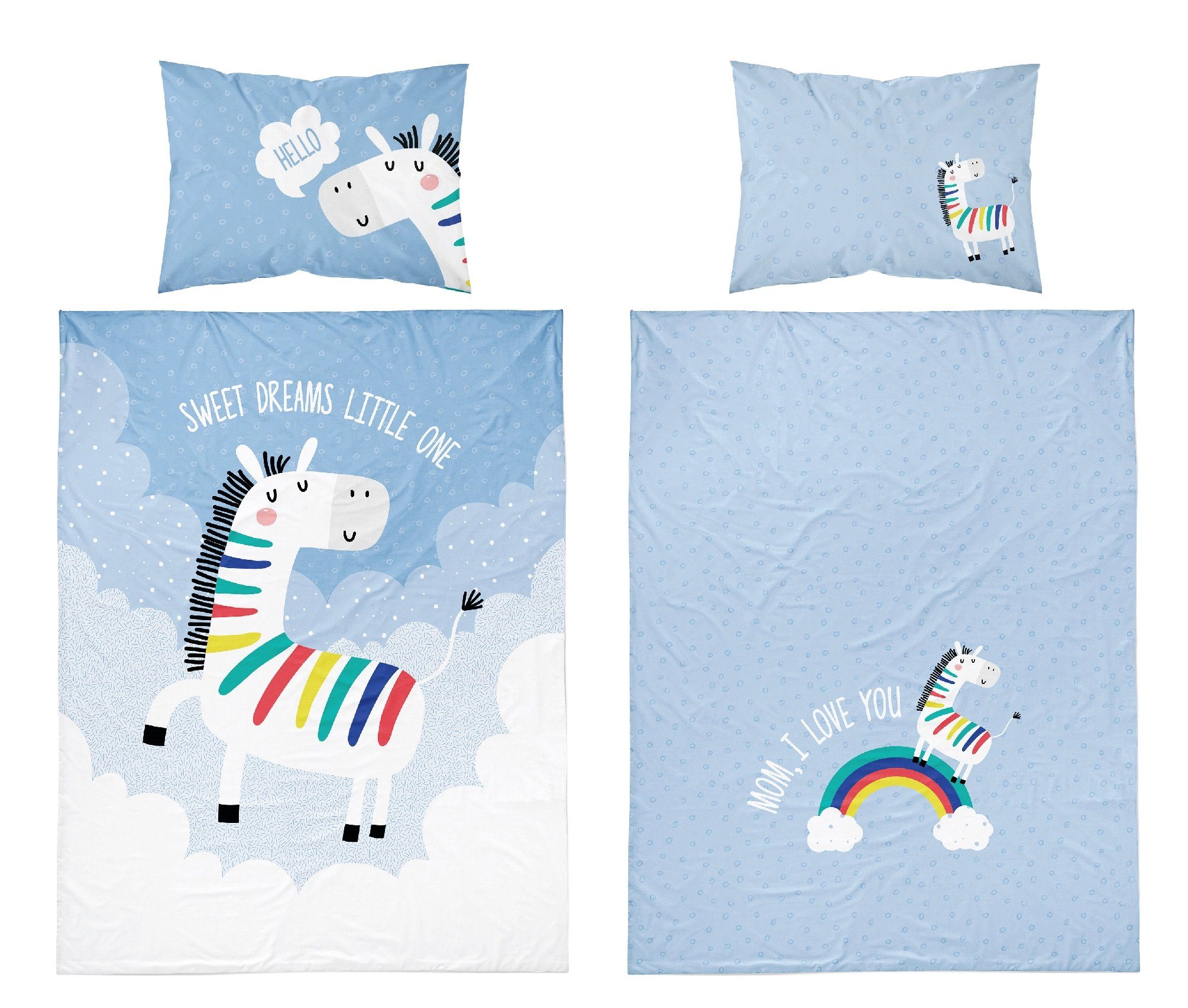 Babybettwäsche Baby Bettwäsche Set 100x135 Bettbezug Babybett Bettwäsche 100x135, Carpe Sonno, Baumwolle, 2 teilig, Babybettwäsche 100x 135 Neugeborene I LOVE YOU MUM
