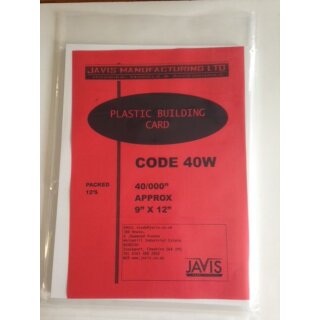 White Plastic Building Card 1mm (1) 9 x12 Zoll