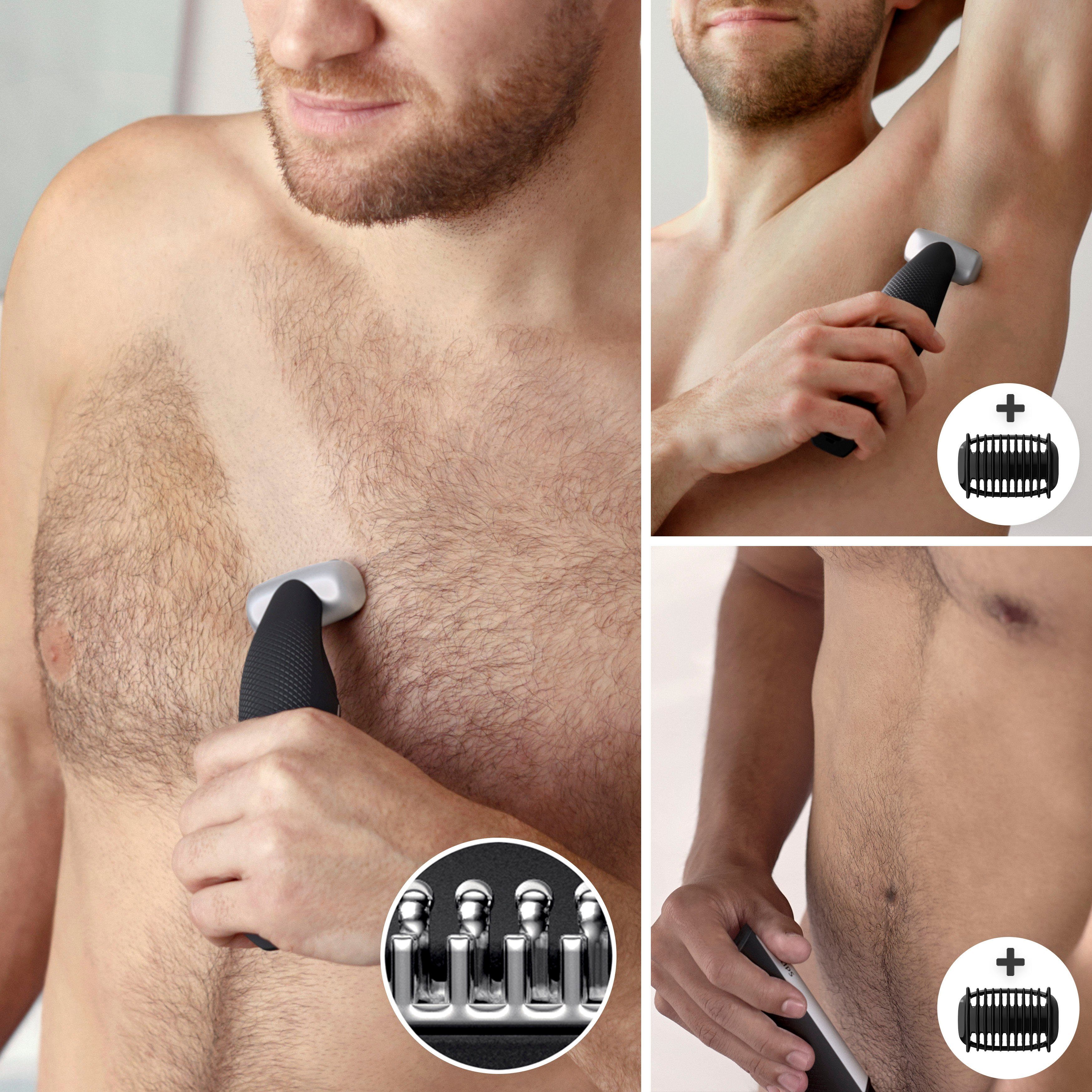 Philips Elektrokörperrasierer Series 5000 BG5020/15, Aufsätze: 3, Langhaartrimmer, Bodygroom mit 3 Trimmaufsätzen
