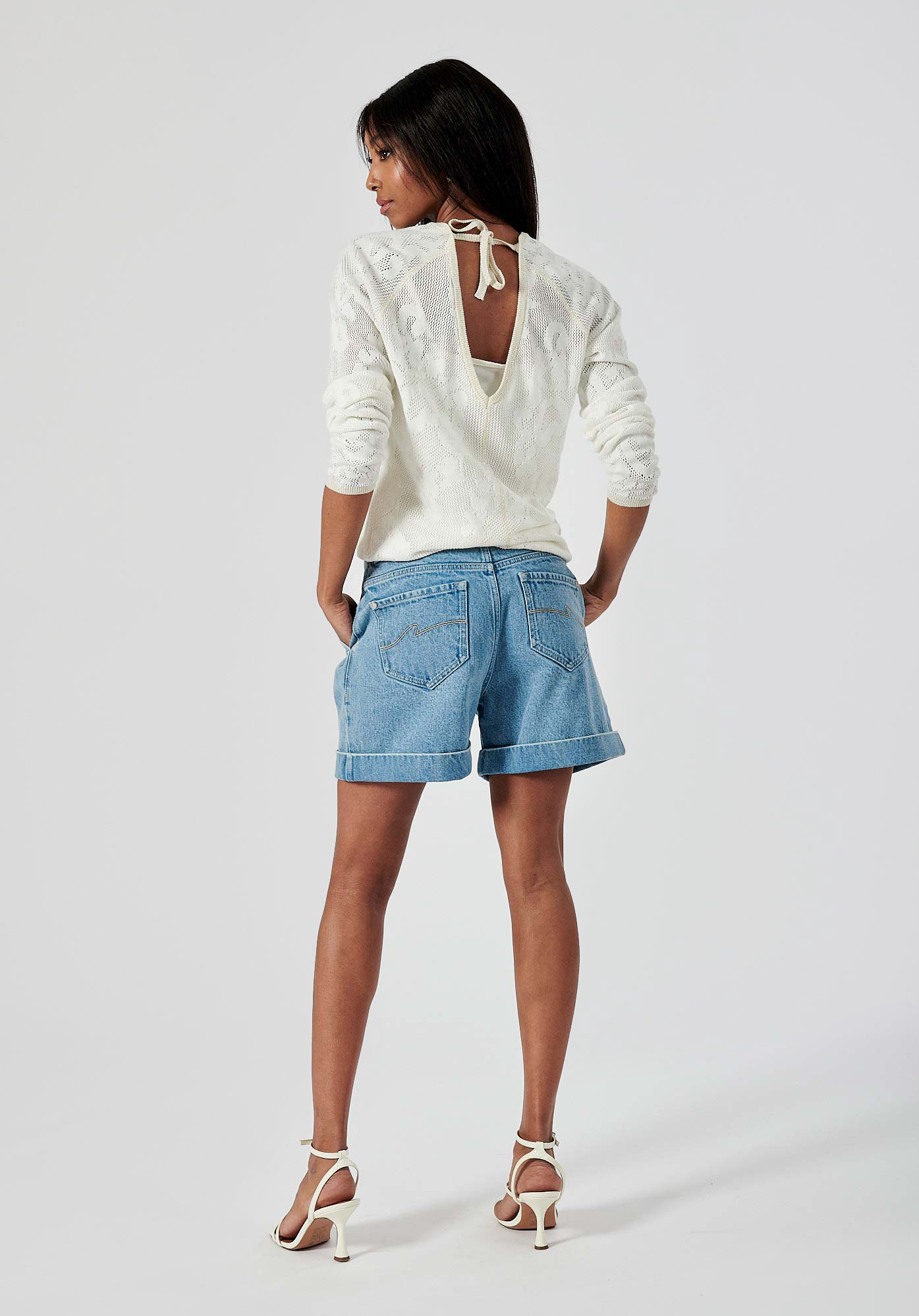 JENTI  T-shirt blanc ajouré femme