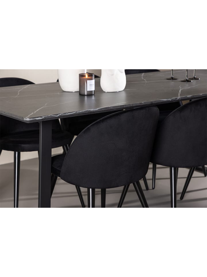 ebuy24 Essgruppe Malaga (7-teilig) Schwarz 200 x 90 cm günstig kaufen onesize
