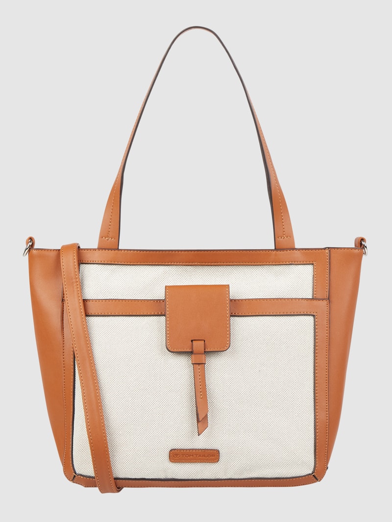 Shopper in Leder-Optik in sand