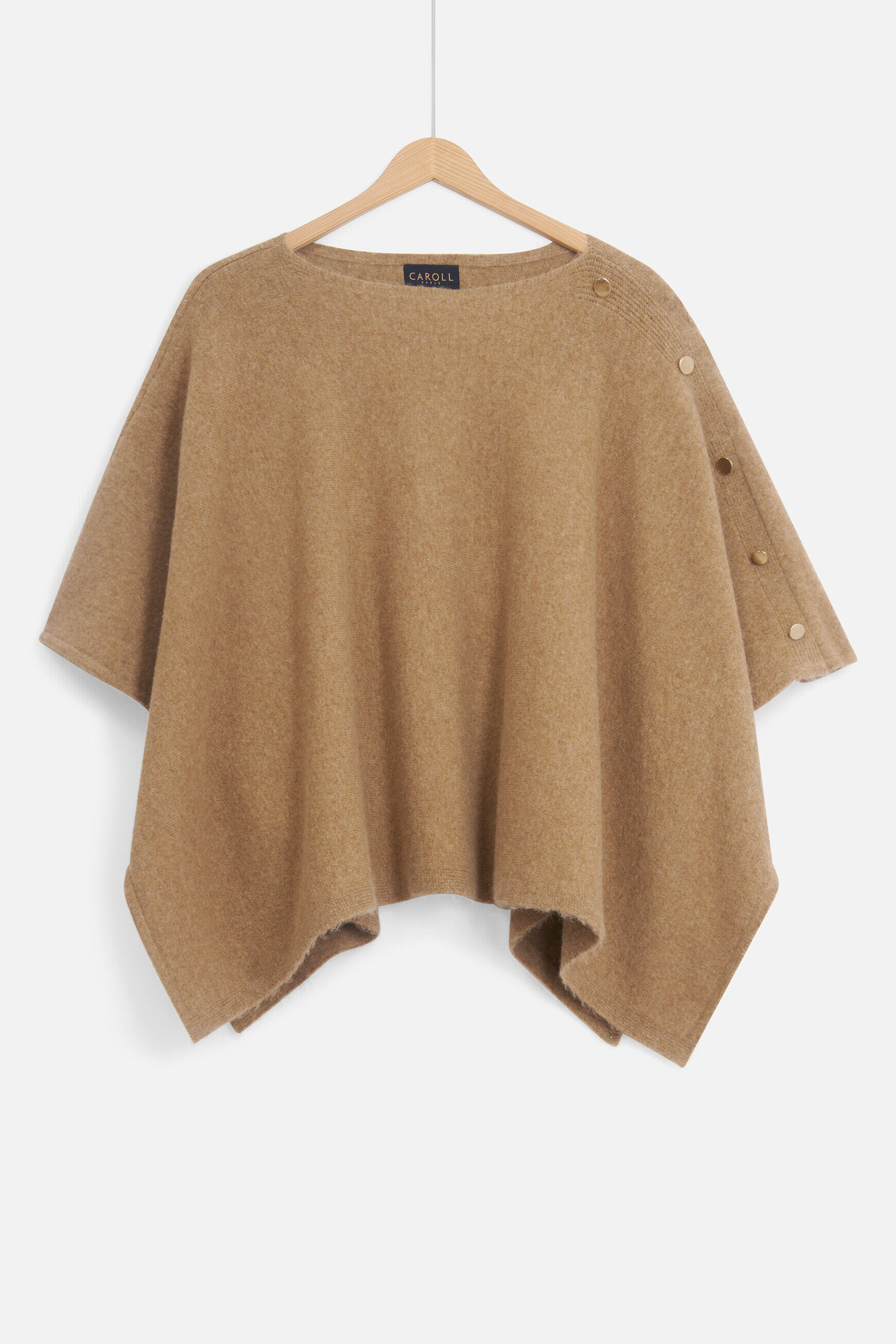 poncho lisa b camel femme
