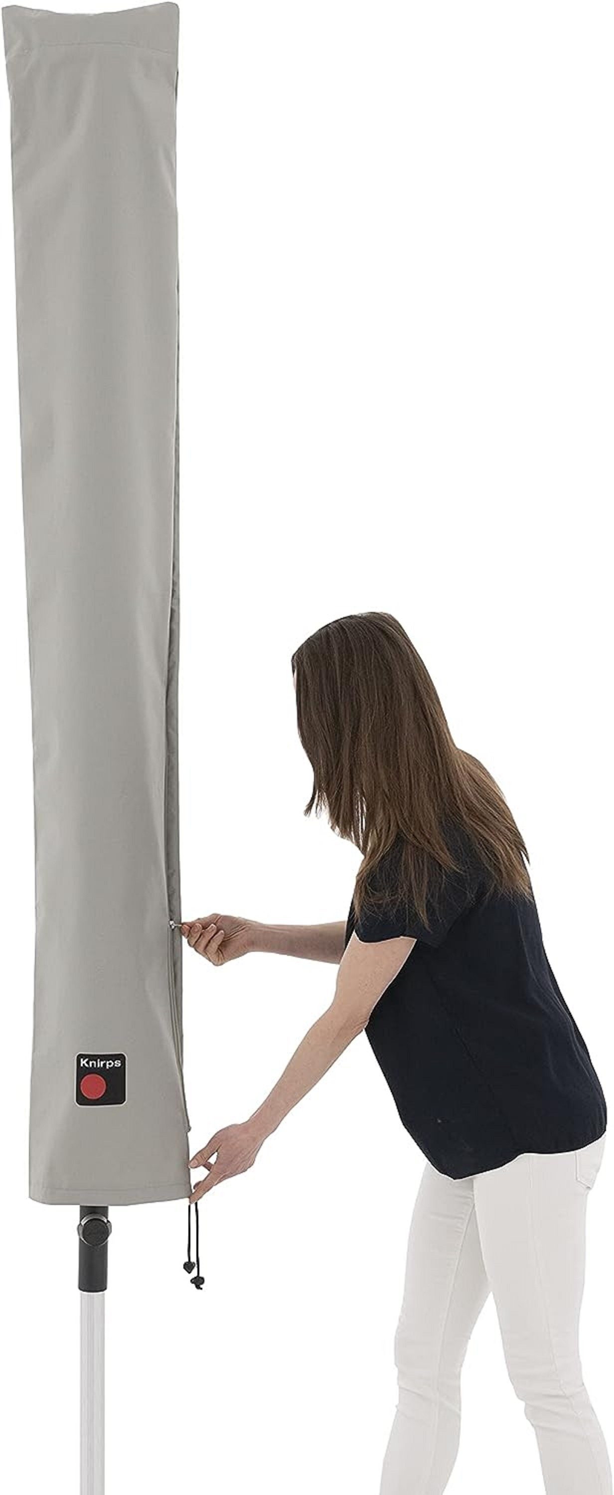 Knirps® Sonnenschirm-Schutzhülle mit Stab wasserdicht wetterfest Schutzhaube für Sonnenschirm (Premium Schutzhülle), mit Stab und Reißverschluss
