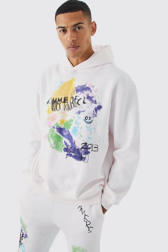 Oversize Trainingsanzug mit Graffiti-Print