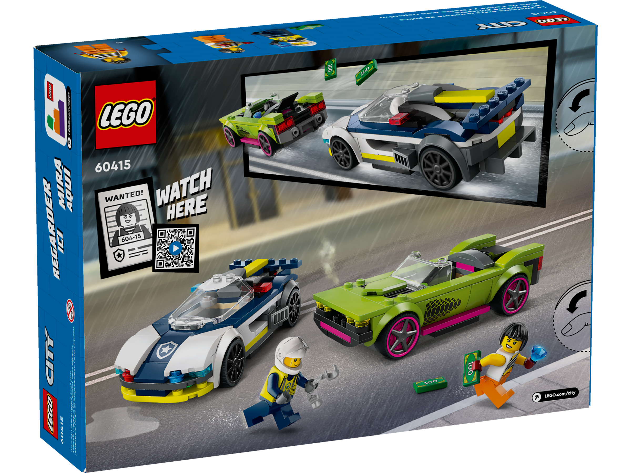 Verfolgungsjagd mit Polizeiauto und Muscle Car 60415