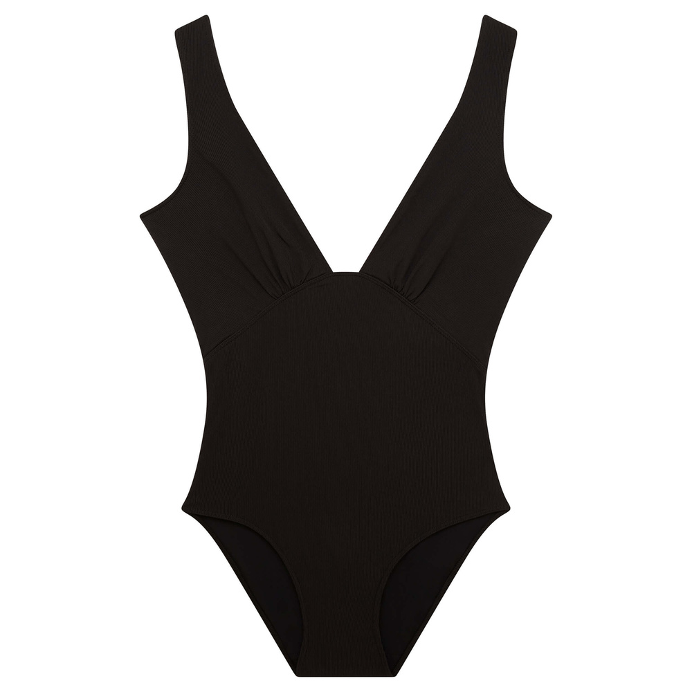 rejeanne Maillot de Bain Swim Noir Côtelé Maillot de bain menstruel