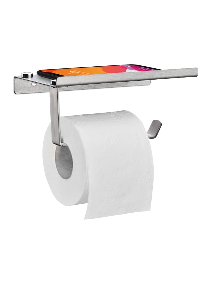 relaxdays Toilettenpapierhalter in Silber - (B)18 x (H)8 x (T)9,5 günstig kaufen onesize