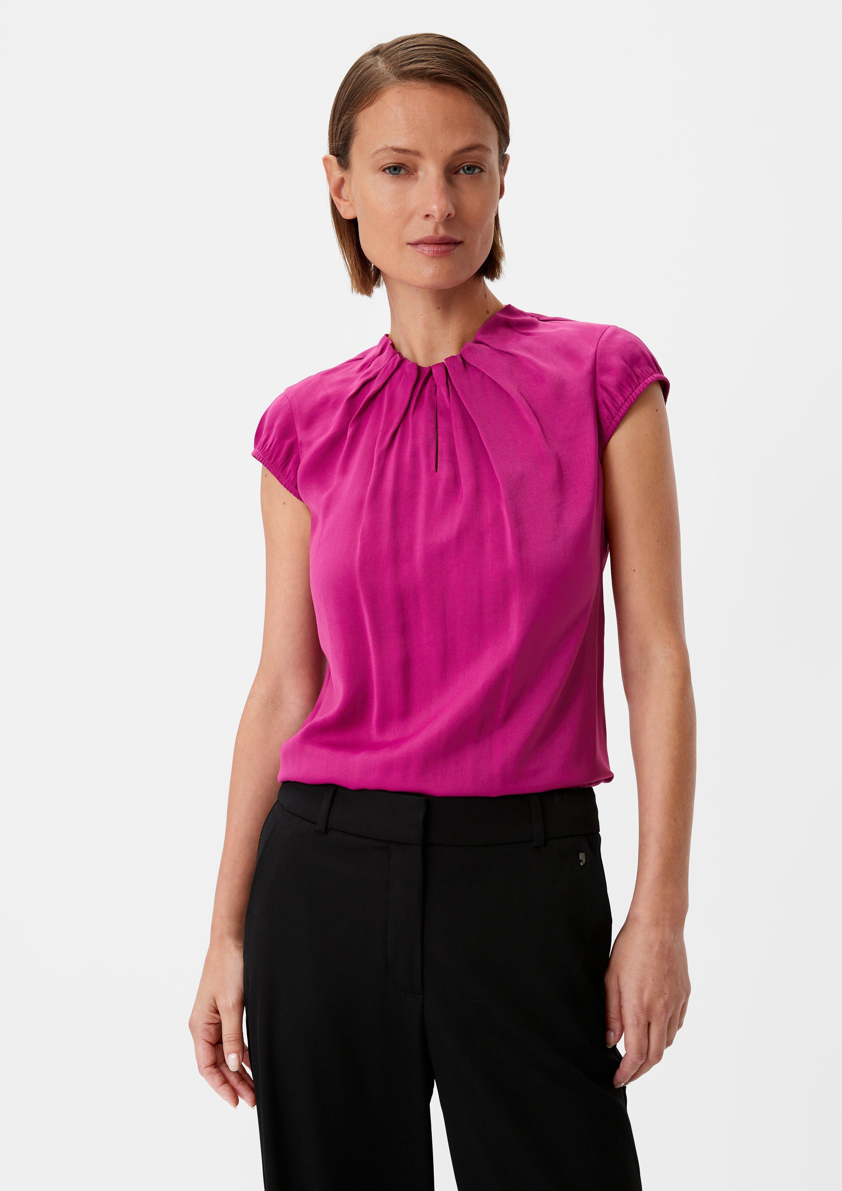 Satinbluse aus Viskosemix - pink