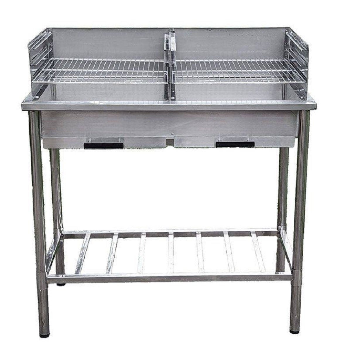 Westerholt Holzkohlegrill Grilltisch aus Edelstahl, Outdoorküche