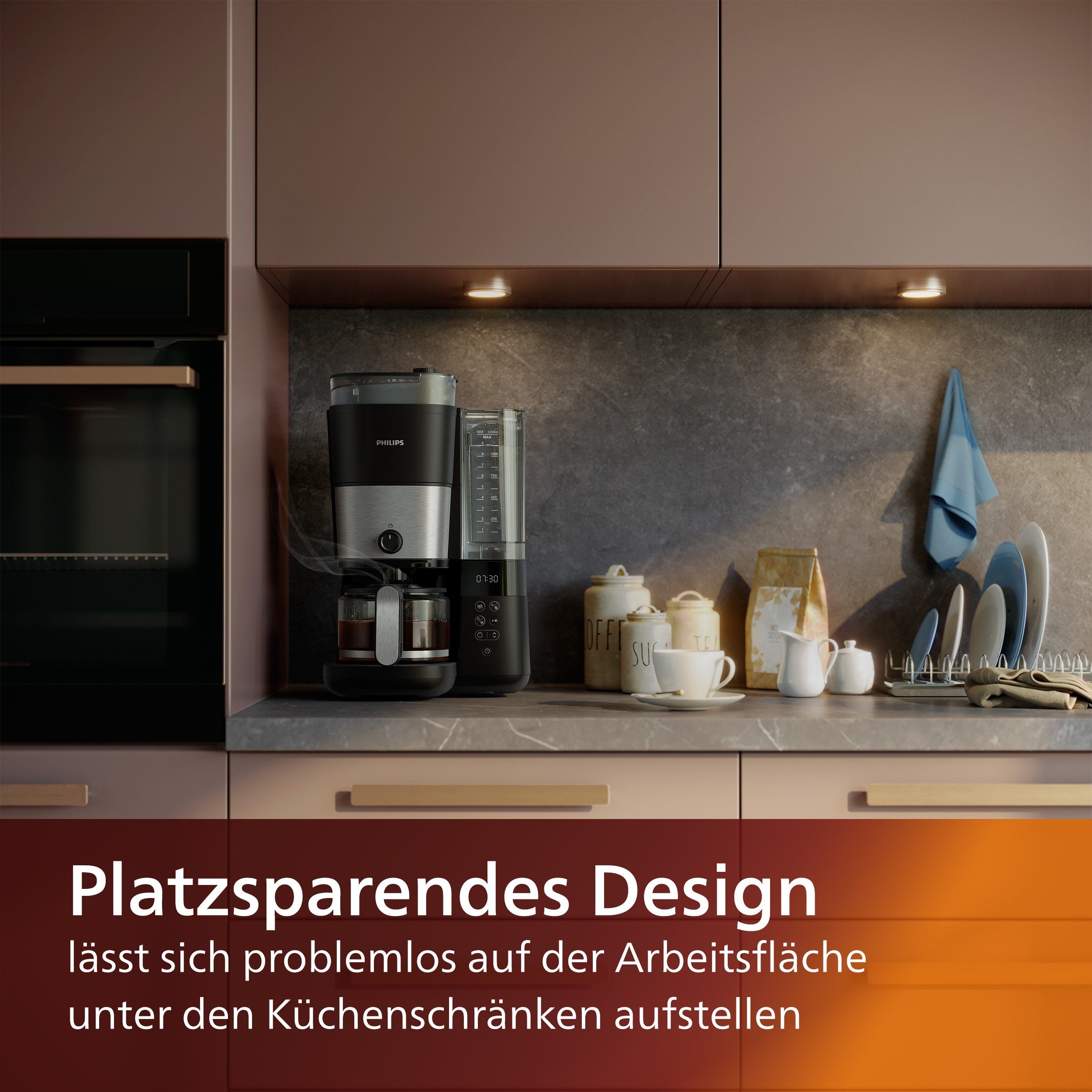Philips Kaffeemaschine mit Mahlwerk HD7900/50 All-in-1 Brew, Permanentfilter 1x4, mit Smart Dosierung und Duo-Kaffeebohnenbehälter, inkl. Dosierlöffel