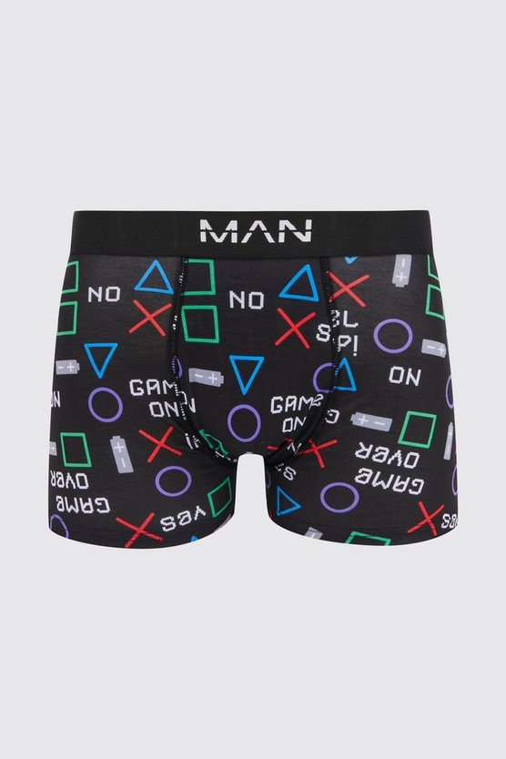 Man Boxershorts mit Retro Game-Print