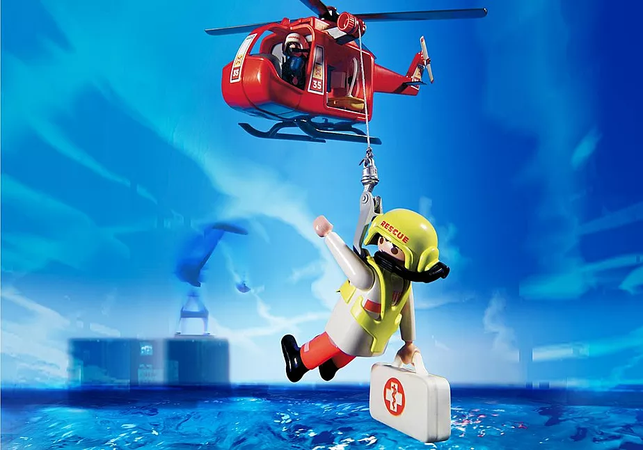 SOS-Helikopter/Rettungsboot