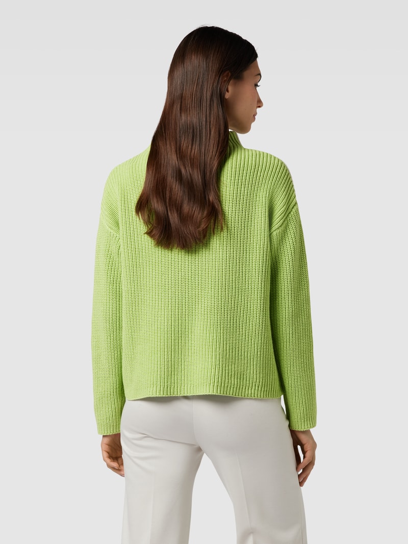 Strickpullover mit Stehkragen Modell 'Puntsi' in hellgrün