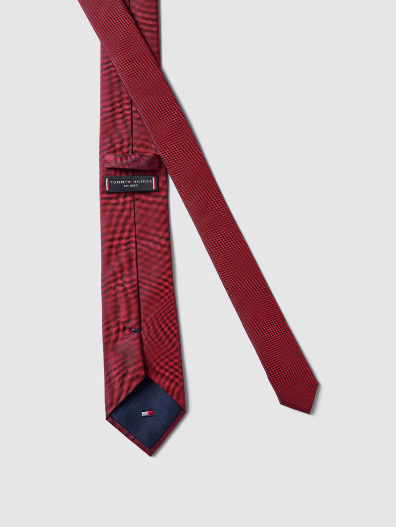 Seidenkrawatte mit feinem Webmuster Modell 'PLAIN WEAVE' in rot