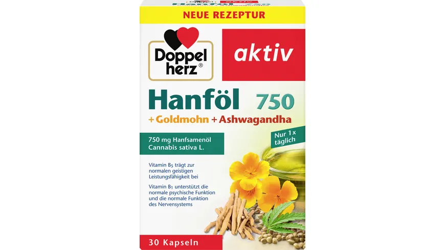 Doppelherz Hanföl + Goldmohn + Ashwagandha