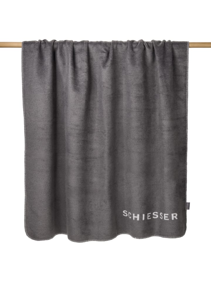 Schiesser Wohndecke Klara (150x200 cm) in Dunkelgrau günstig kaufen 150 x 200 cm