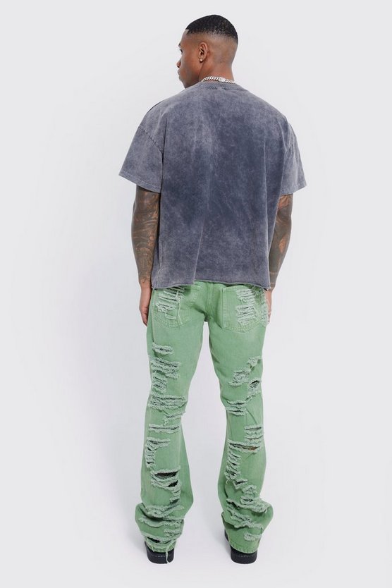 Zerrissene Slim-Fit Schlagjeans