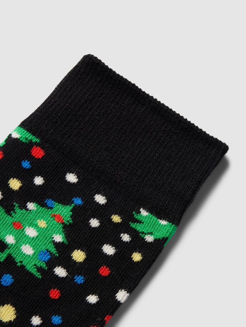 Socken mit Allover-Muster Modell 'CHRISTMAS NIGHT' in schwarz