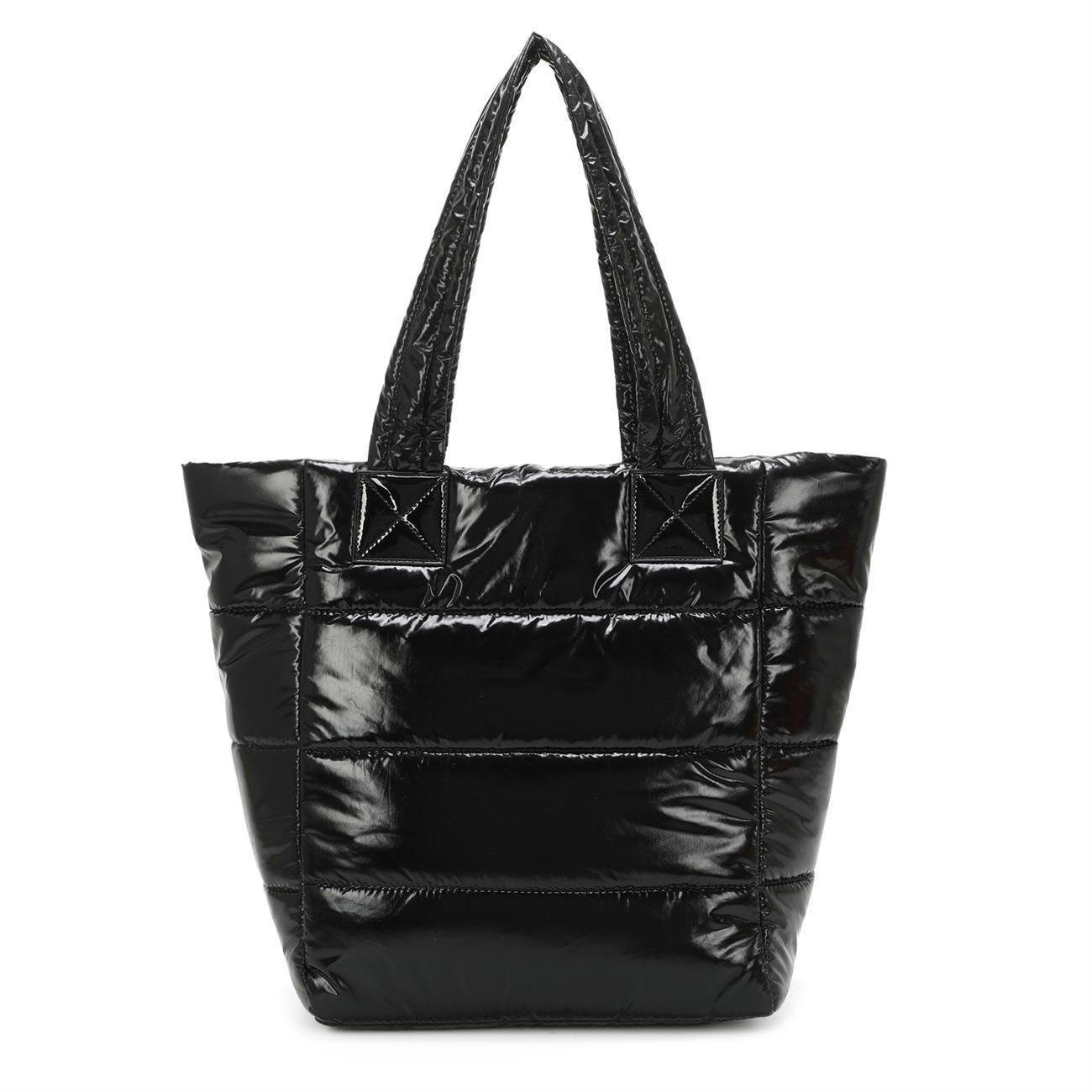 ITALYSHOP24 Schultertasche XXL Damen Nylontasche Shopper Reisetasche Beuteltasche, als Handtasche, Umhängetasche, Strandtasche, Weekender, Shopping