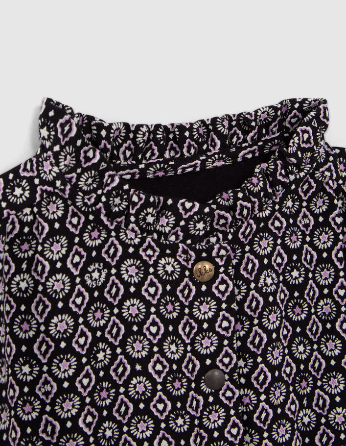 Combi longue noire imprimé rock Ecovero® bébé fille