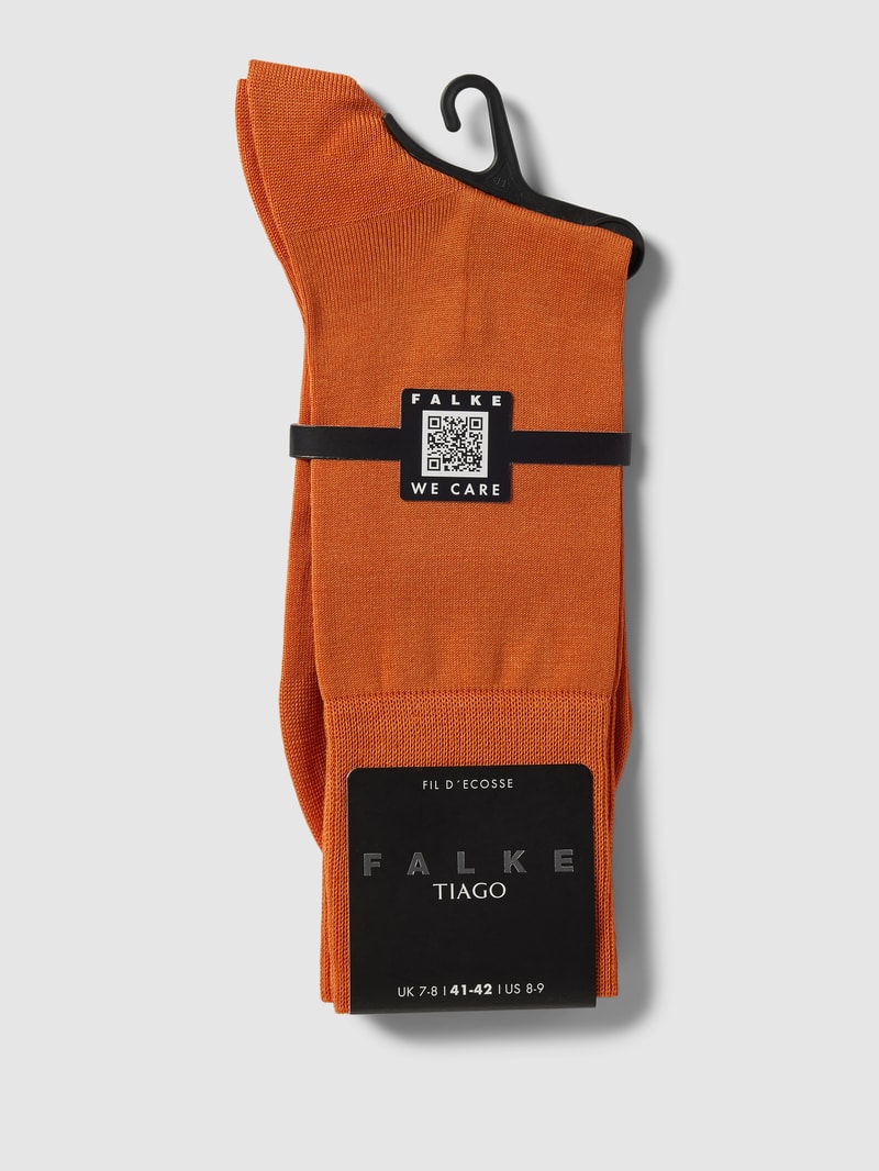 Socken mit Label-Print Modell 'Tiago' in terrakotta