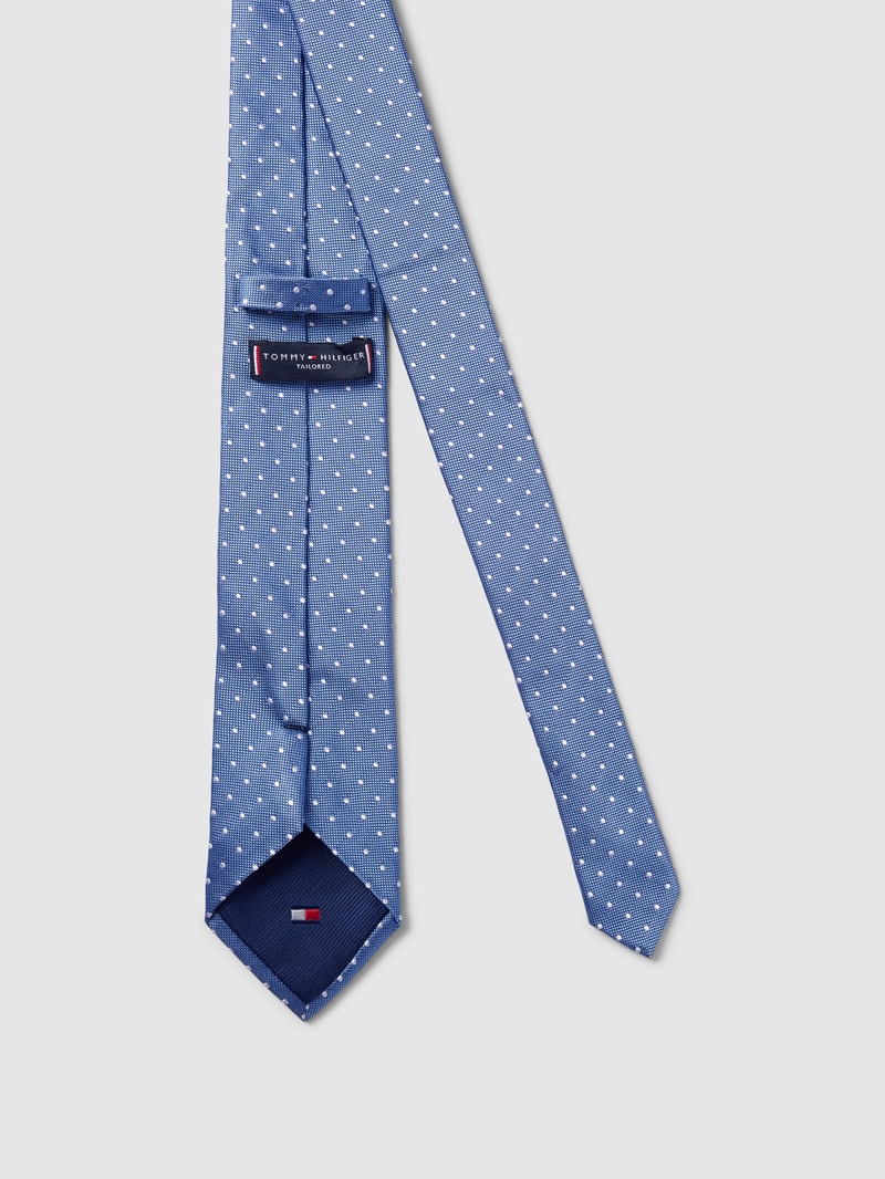 Seidenkrawatte mit feinem Allover-Muster in bleu