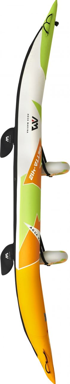 PureHaven Aqua Marina Kajak 412x83 cm für 2 Personen mit Luftsitz verstellbarer Lehne Transporttasche Reparaturset Handpumpe strapazierfähig Grün/Weiß/Orange