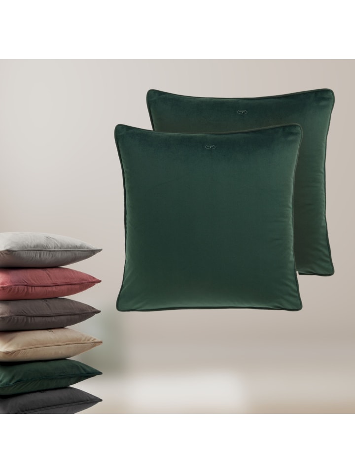 Tom Tailor TT Kissenhülle 2er Set VelvetSignature 45 x 45 cm in Grün günstig kaufen 45 x 45 cm