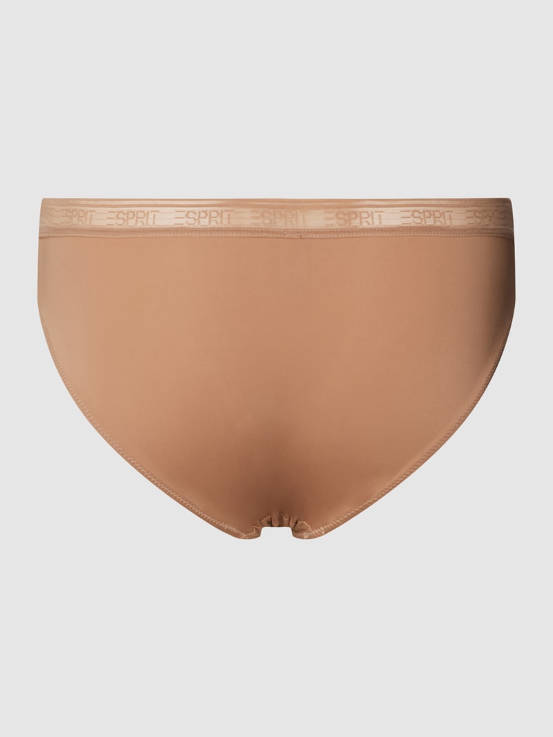 Slip mit elastischem Logo-Bund Modell 'MICRO' in beige