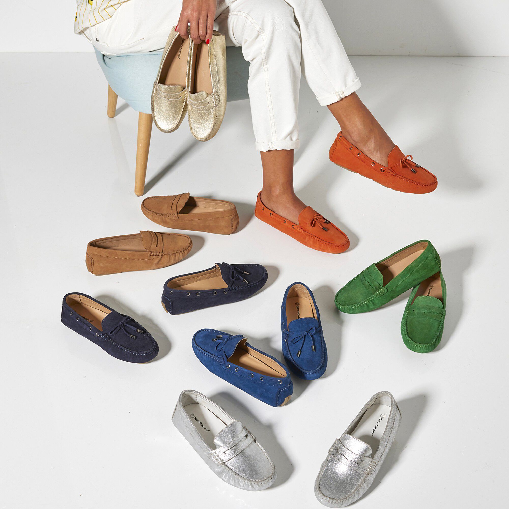 Mocassins en cuir ultra-souple à liens