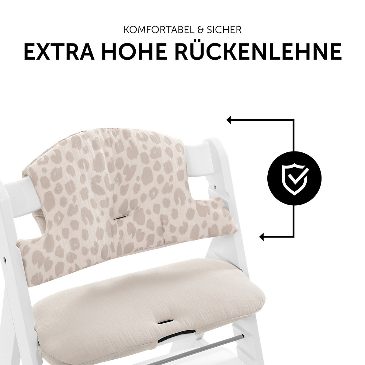 Sitzauflage Alpha Highchair Pad Select, Musselin Leo Natural