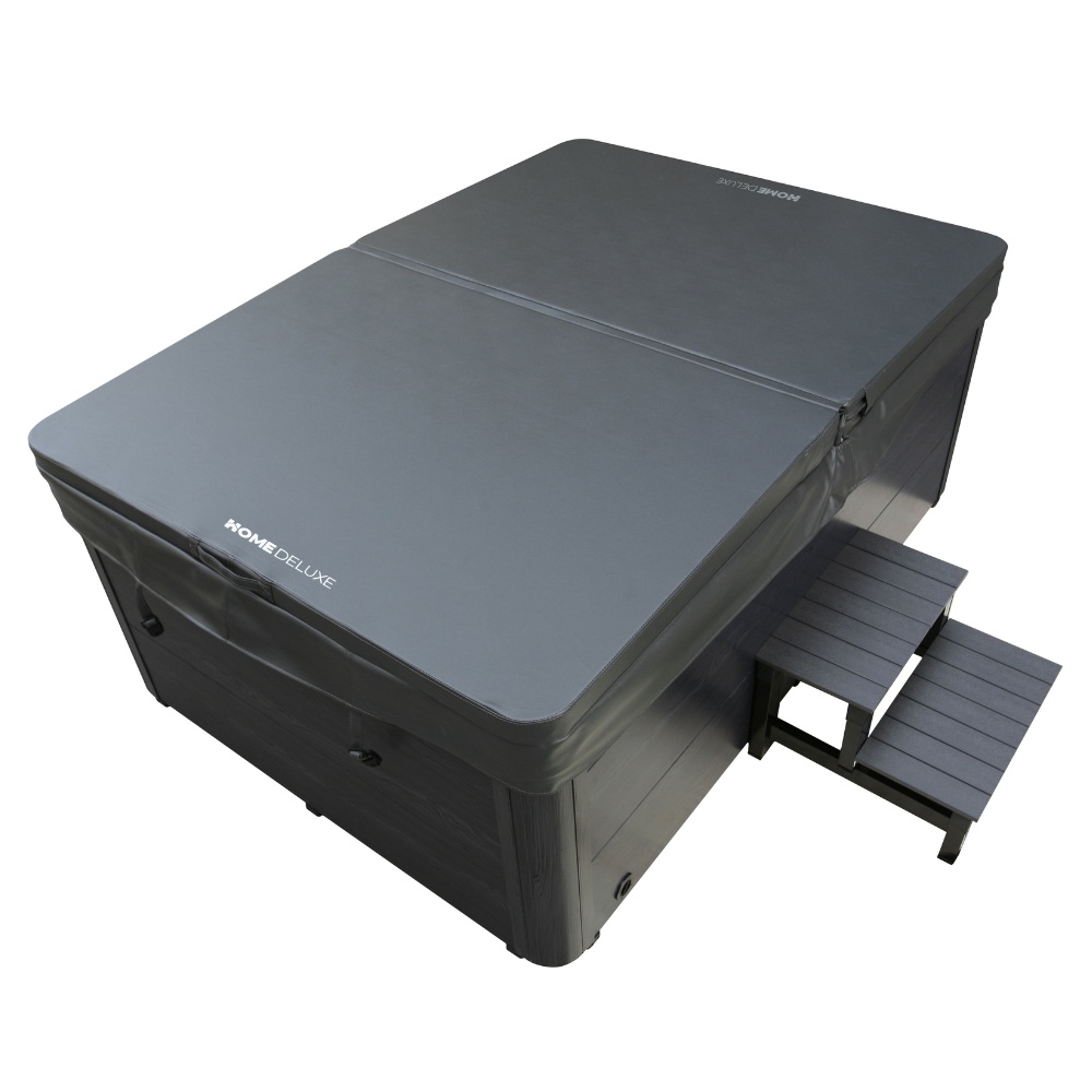 Home Deluxe Outdoor Whirlpool SUNSET - Mit Treppe und Thermoabdeckung