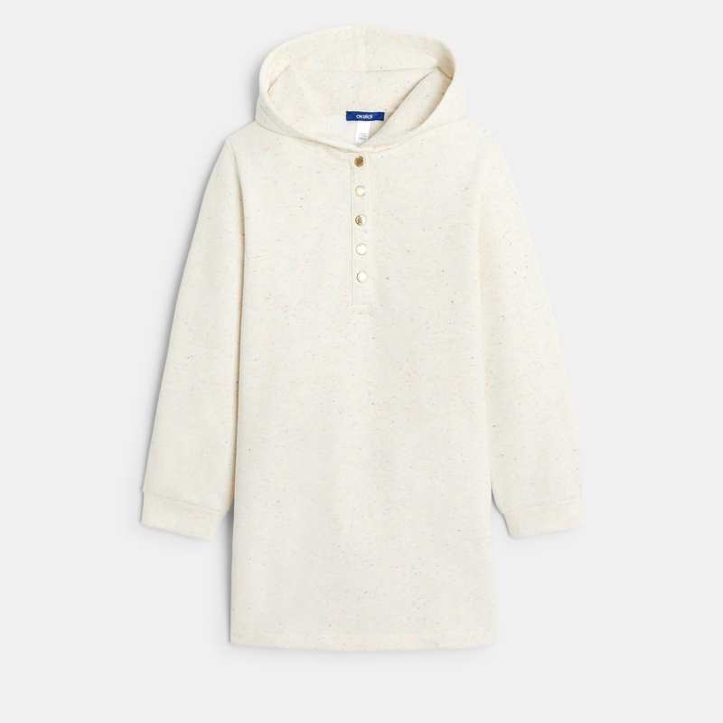 Robe sweat-shirt à capuche blanche fille